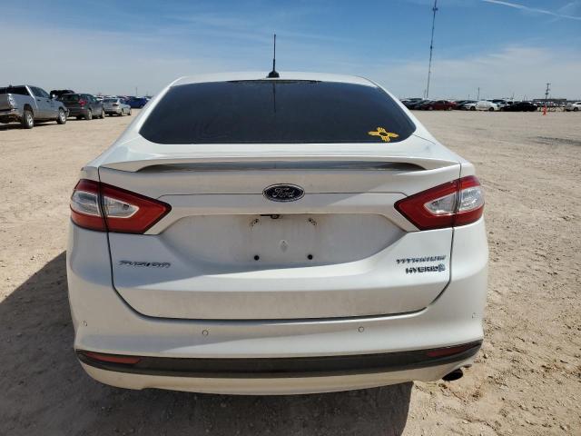 3FA6P0RU6ER112018 - 2014 FORD FUSION TITANIUM HEV WHITE photo 6