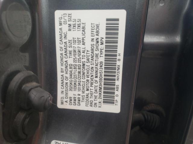 2HKRM3H59DH512409 - 2013 HONDA CR-V EX CHARCOAL photo 13