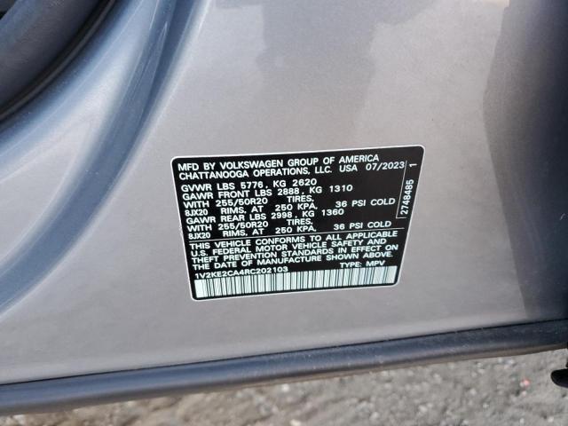 1V2KE2CA4RC202103 - 2024 VOLKSWAGEN ATLAS CROS SE Argent photo 13