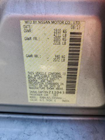 1N4AL3AP7EN211043 - 2014 NISSAN ALTIMA 2.5 SILVER photo 12