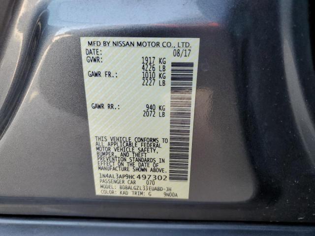 1N4AL3AP9HC497302 - 2017 NISSAN ALTIMA 2.5 GRAY photo 12