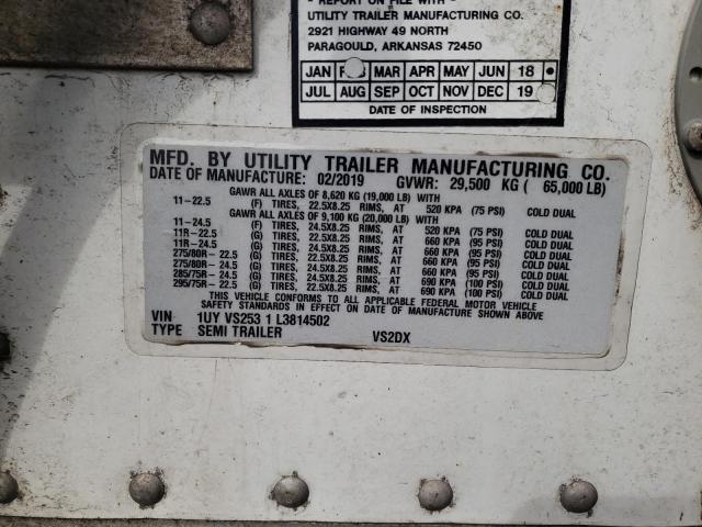 1UYVS2531L3814502 - 2020 UTILITY REEFER TRL WHITE photo 10