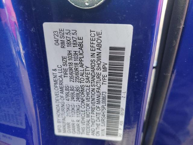 5J6RS4H75PL008673 - 2023 HONDA CR-V EXL BLUE photo 13