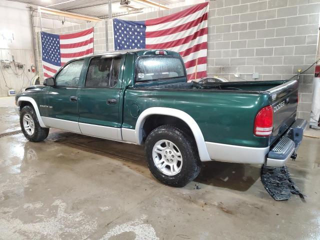 1B7HL48X12S560832 - 2002 DODGE DAKOTA QUAD SLT GREEN photo 2