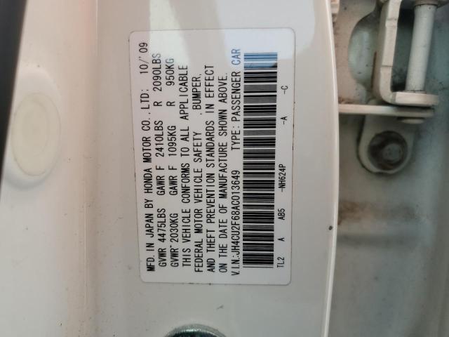 JH4CU2F68AC013649 - 2010 ACURA TSX WHITE photo 12