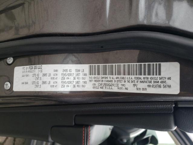 1C4PJMBS0GW241131 - 2016 JEEP CHEROKEE TRAILHAWK CHARCOAL photo 12