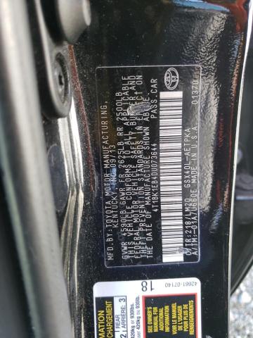 4T1BK1EB4DU073644 - 2013 TOYOTA AVALON BASE 黑色 照片 12