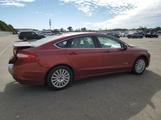 3FA6P0LU2ER125776 - 2014 FORD FUSION SE HYBRID RED photo 3