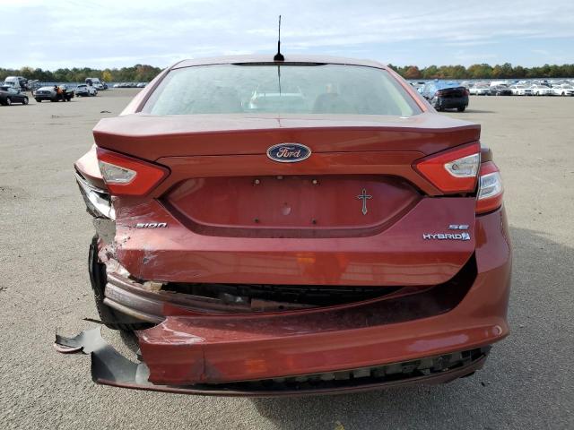 3FA6P0LU2ER125776 - 2014 FORD FUSION SE HYBRID RED photo 6