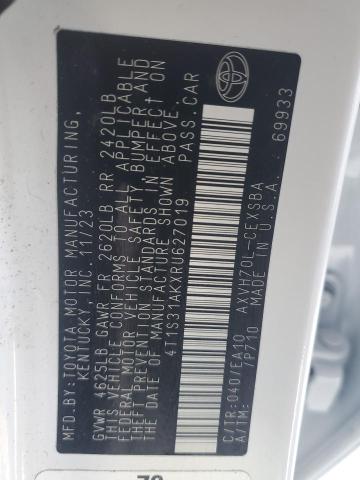 4T1S31AKXRU627019 - 2024 TOYOTA CAMRY SE NIGHT SHADE WHITE photo 13