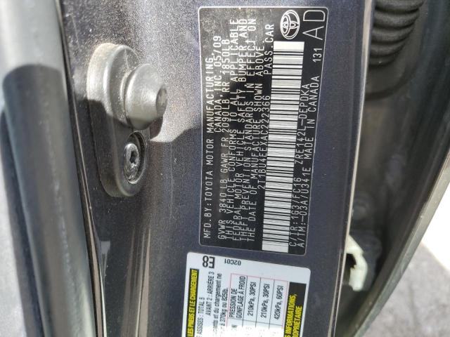 2T1BU4EEXAC222366 - 2010 TOYOTA COROLLA BASE CHARCOAL photo 12