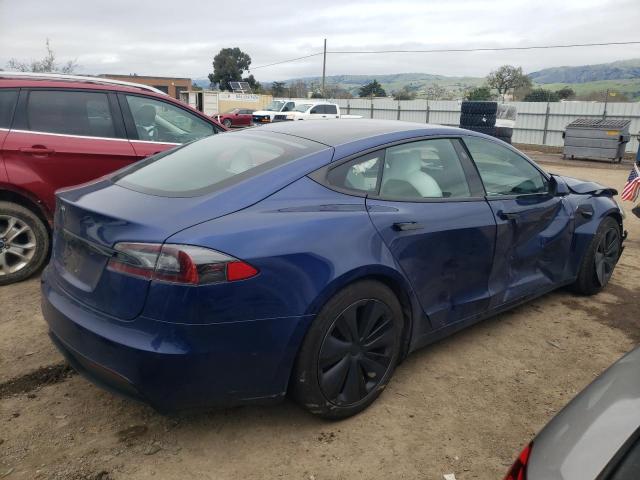 5YJSA1E52NF469437 - 2022 TESLA MODEL S BLUE photo 3