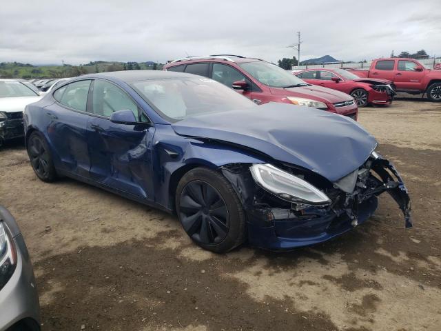 5YJSA1E52NF469437 - 2022 TESLA MODEL S BLUE photo 4