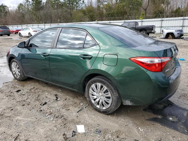 2T1BURHE9FC456840 - 2015 TOYOTA COROLLA L GREEN photo 2