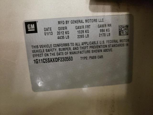 1G11C5SAXDF230560 - 2013 CHEVROLET MALIBU 1LT TAN photo 12