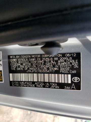 JTKJF5C78D3054717 - 2013 TOYOTA SCION TC ნაცრისფერი ფოტო 12