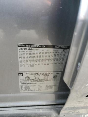 LRBFXCSA4KD033087 - 2019 BUICK ENVISION ESSENCE გრაფიტი ფოტო 12