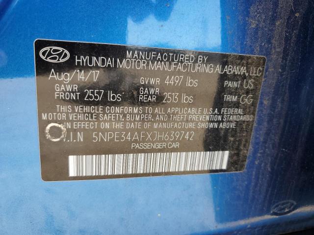 5NPE34AFXJH639742 - 2018 HYUNDAI SONATA SPORT SILVER photo 12