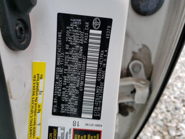 4T1BK1EBXEU084407 - 2014 TOYOTA AVALON BASE 白色 照片 12