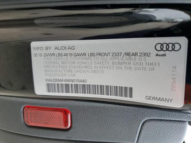 WAUGMAF45KN015440 - 2019 AUDI A4 PREMIUM BLACK photo 12