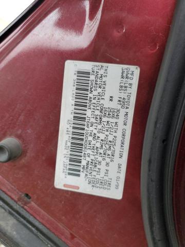 JT6HF10U0X0061487 - 1999 LEXUS RX 300 BURGUNDY photo 13