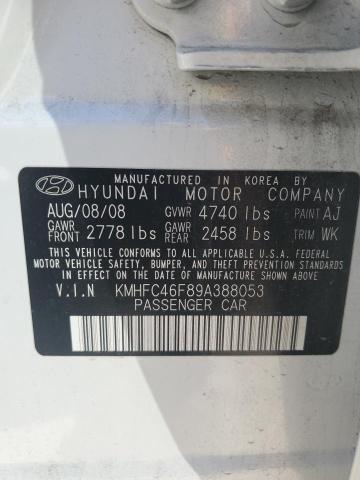 KMHFC46F89A388053 - 2009 HYUNDAI AZERA SE SILVER photo 12