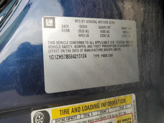 1G1ZH57B584213124 - 2008 CHEVROLET MALIBU 1LT BLUE photo 13