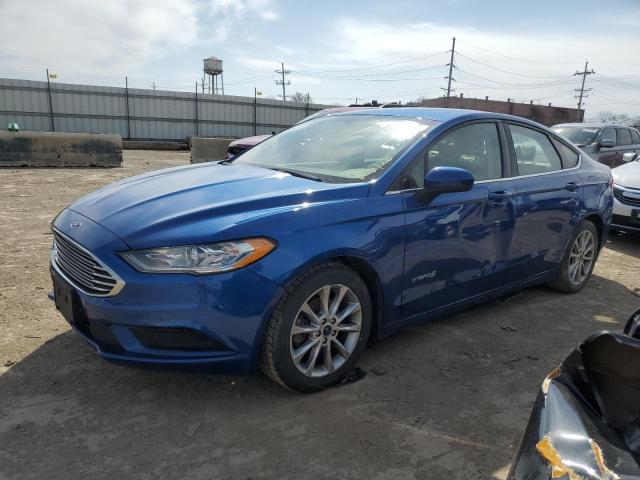 3FA6P0UU2HR327083 - 2017 FORD FUSION S HYBRID BLUE photo 1