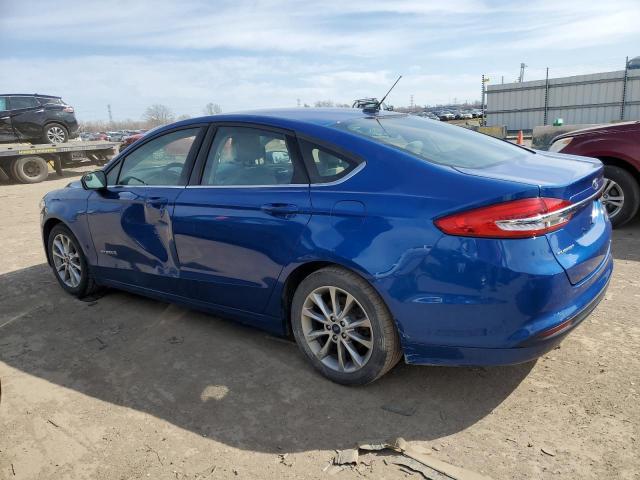 3FA6P0UU2HR327083 - 2017 FORD FUSION S HYBRID BLUE photo 2