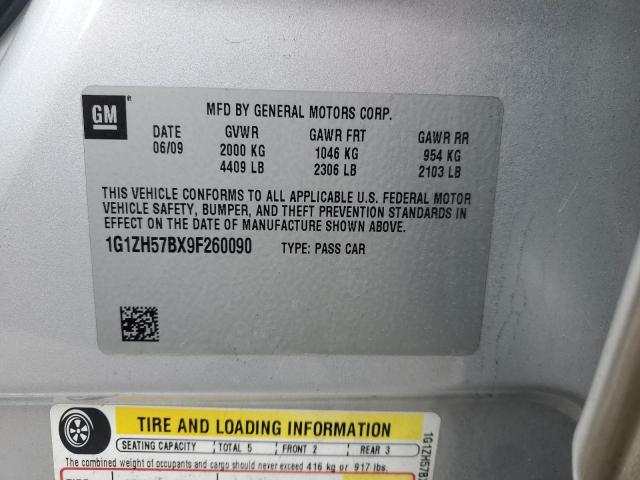 1G1ZH57BX9F260090 - 2009 CHEVROLET MALIBU 1LT Gümüş foto 12