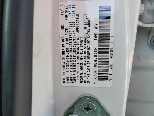 5J6TF3H55EL000234 - 2014 HONDA CROSSTOUR EXL თეთრი ფოტო 12