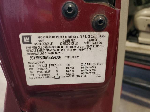 3GYEK62N64G254688 - 2004 CADILLAC ESCALADE EXT RED photo 12