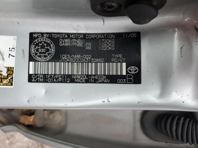 JTDKB20U263132850 - 2006 TOYOTA PRIUS SILVER photo 13