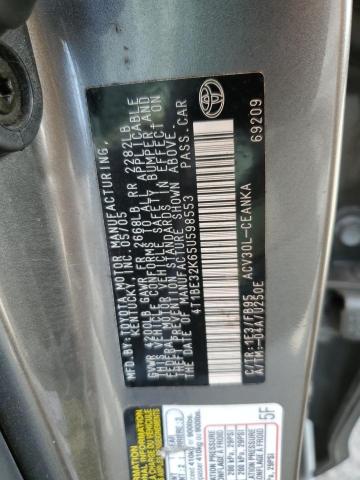 4T1BE32K65U598553 - 2005 TOYOTA CAMRY LE Gris foto 12