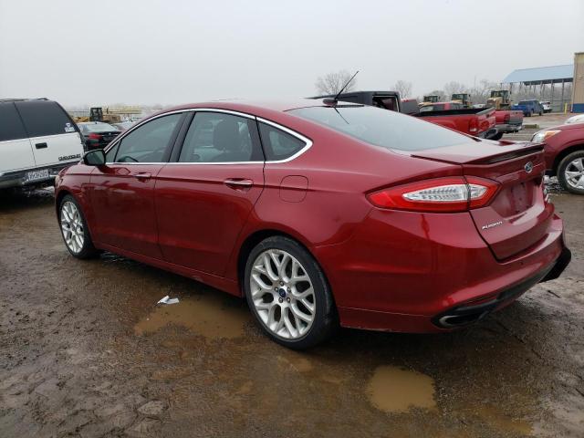 3FA6P0K93DR213585 - 2013 FORD FUSION TITANIUM RED photo 2