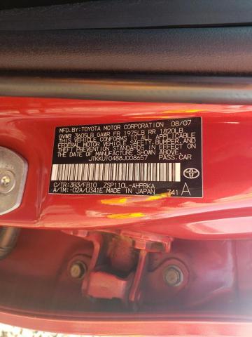 JTKKU10488J008657 - 2008 TOYOTA SCION XD RED photo 12