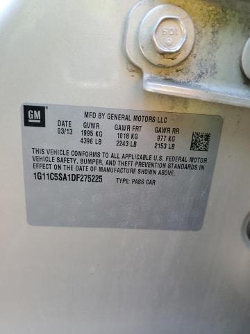 1G11C5SA1DF275225 - 2013 CHEVROLET MALIBU 1LT GOLD photo 12