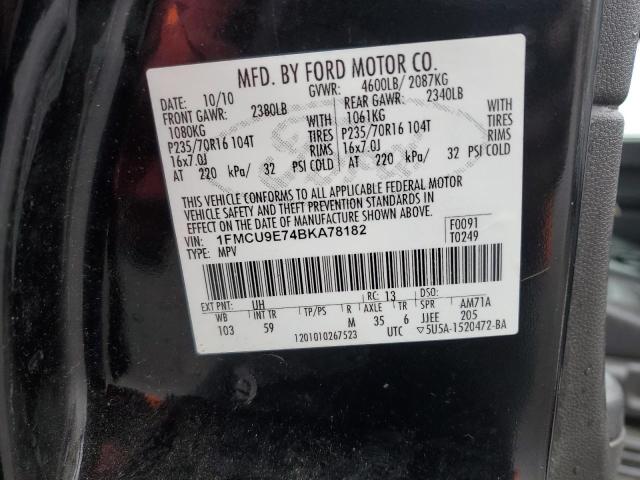 1FMCU9E74BKA78182 - 2011 FORD ESCAPE LIMITED BLACK photo 12