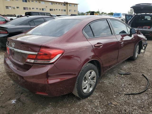 19XFB2F54DE086364 - 2013 HONDA CIVIC LX BURGUNDY photo 3