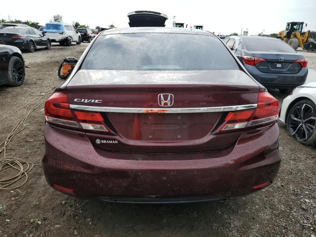 19XFB2F54DE086364 - 2013 HONDA CIVIC LX BURGUNDY photo 6