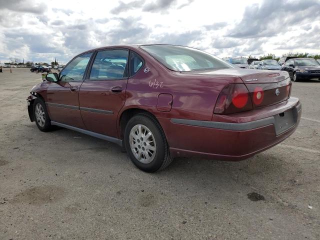 2G1WF55E019296213 - 2001 CHEVROLET IMPALA RED photo 2