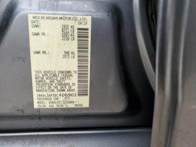 1N4AL3AP2EC406902 - 2014 NISSAN ALTIMA 2.5 GRAY photo 12