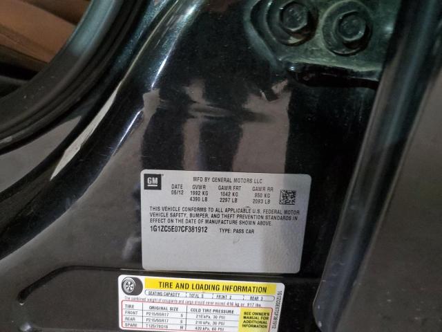 1G1ZC5E07CF381912 - 2012 CHEVROLET MALIBU 1LT BLACK photo 12