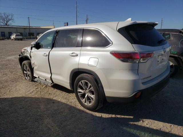 5TDBKRFH9ES048119 - 2014 TOYOTA HIGHLANDER LE WHITE photo 2