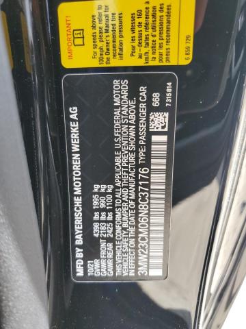 3MW23CM06N8C37176 - 2022 BMW 230I BLACK photo 13