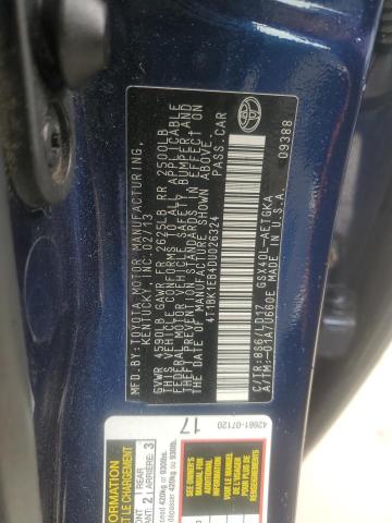 4T1BK1EB4DU026324 - 2013 TOYOTA AVALON BASE 蓝色 照片 12