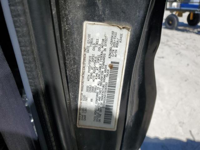 5TESM92N4YZ696593 - 2000 TOYOTA TACOMA XTRACAB PRERUNNER შავი ფოტო 12