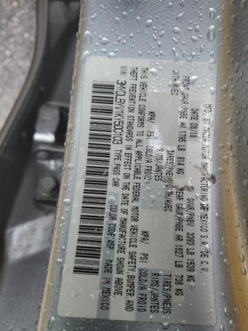 3MYDLBYV1KY500103 - 2019 TOYOTA YARIS L GRAY photo 12