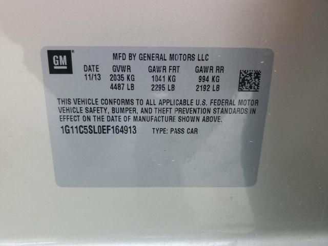 1G11C5SL0EF164913 - 2014 CHEVROLET MALIBU 1LT CREAM photo 12