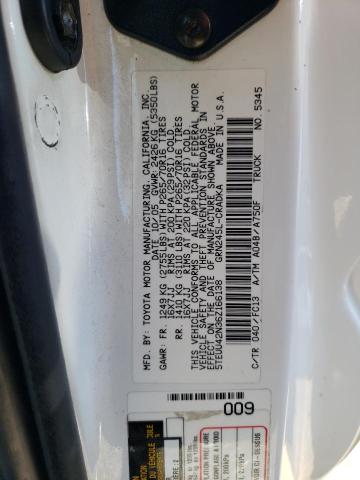 5TEUU42N36Z166138 - 2006 TOYOTA TACOMA ACCESS CAB თეთრი ფოტო 12